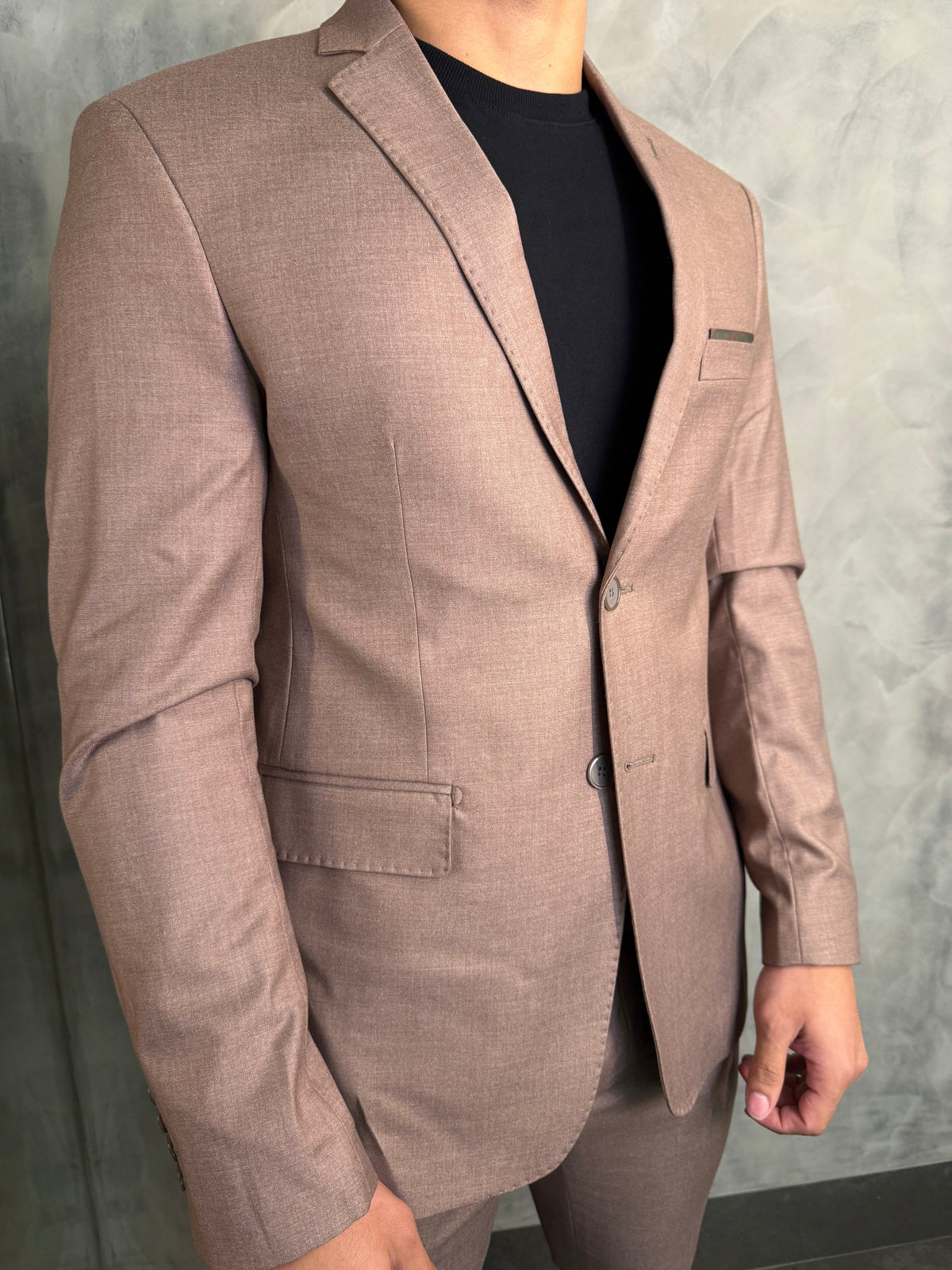 TRAJE POLIVISCOSE SUPER SLIM FATIOTA MARROM CLARO