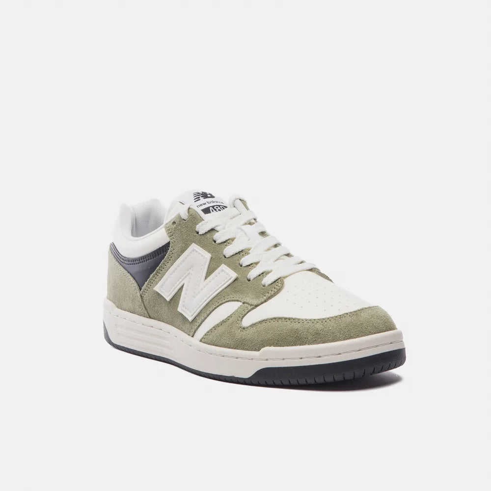 TÊNIS NB 480 LOW UNISEX NEW BALANCE VERDE MUSGO/BEGE CLARO