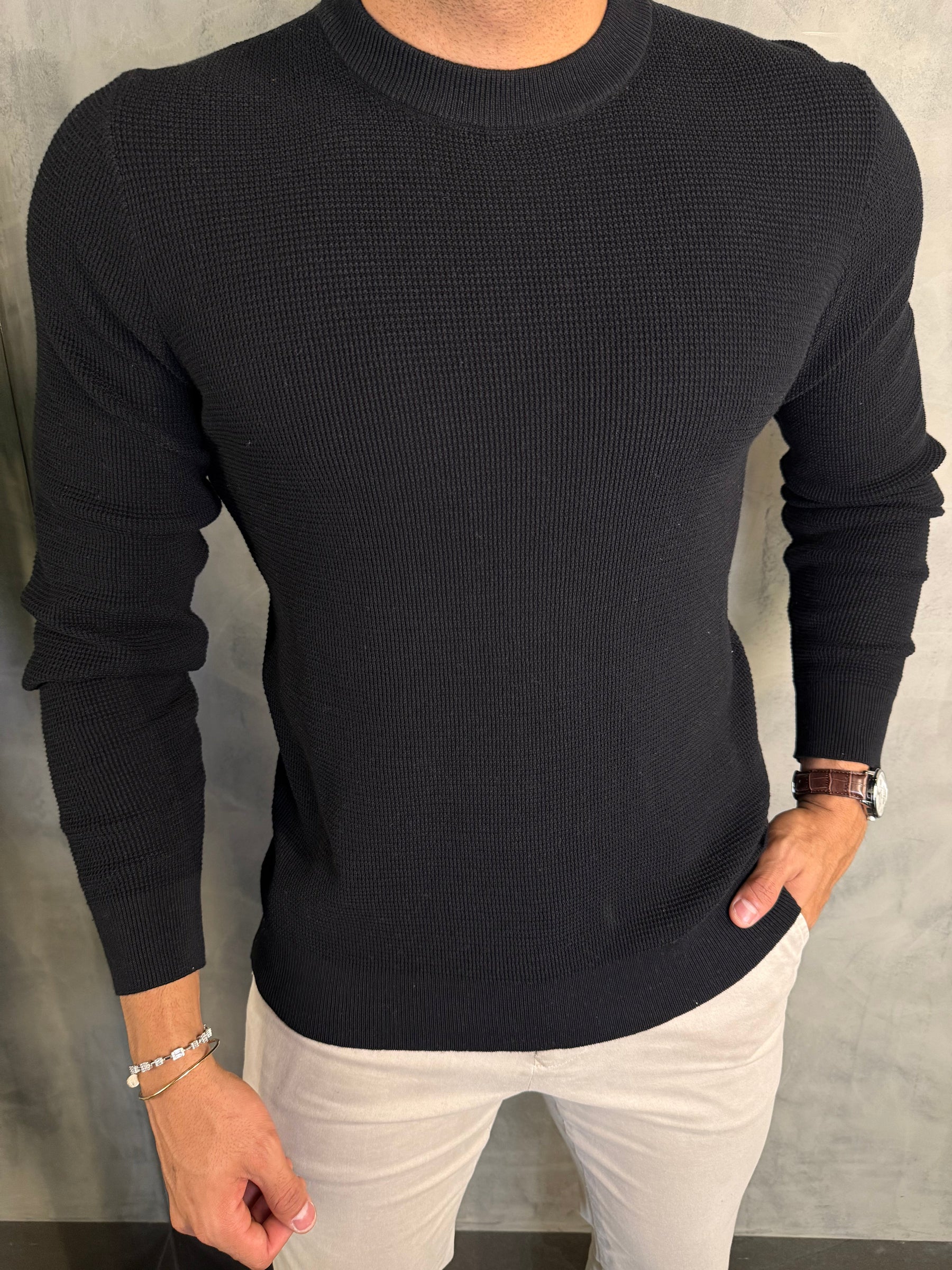 SUETER TRICOT JACQUARD PONTO H