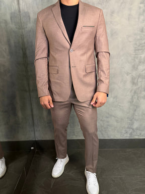 TRAJE POLIVISCOSE SUPER SLIM FATIOTA MARROM CLARO