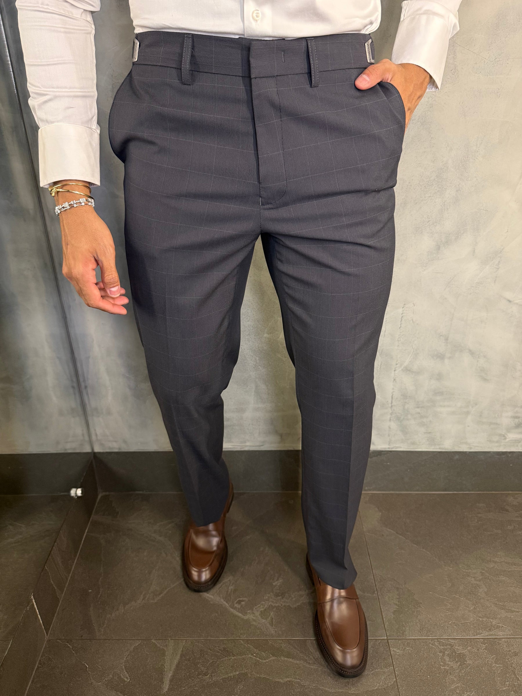 TRAJE SLIM TRANSPASSADO XADREZ FATIOTA PRETO