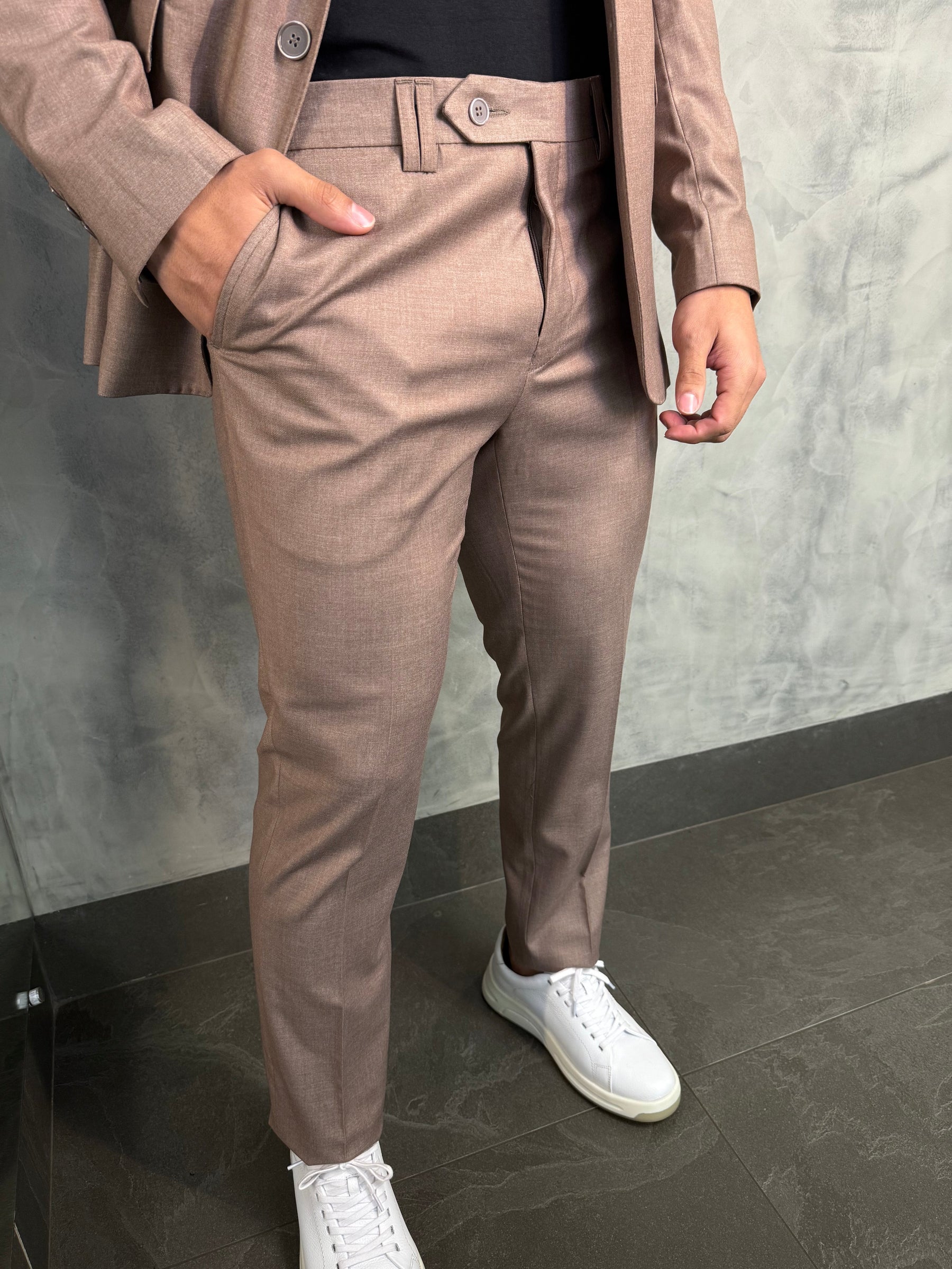 TRAJE POLIVISCOSE SUPER SLIM FATIOTA MARROM CLARO