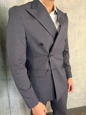 TRAJE SLIM TRANSPASSADO XADREZ FATIOTA PRETO