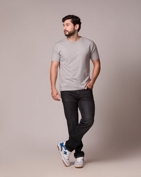 CAMISETA BÁSICA PONTO H CINZA GIZ