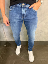 CALCA JEANS SKINNY SW DLZ AZUL RAJADO