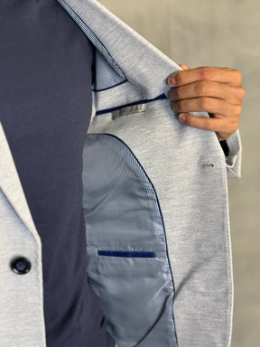 BLAZER MALHA POLIAMIDA PONTO H CINZA