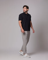 POLO PIMA PONTO H PRETO