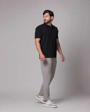 POLO PIMA PONTO H PRETO