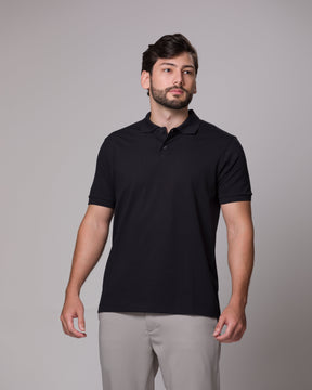 POLO PIMA PONTO H PRETO